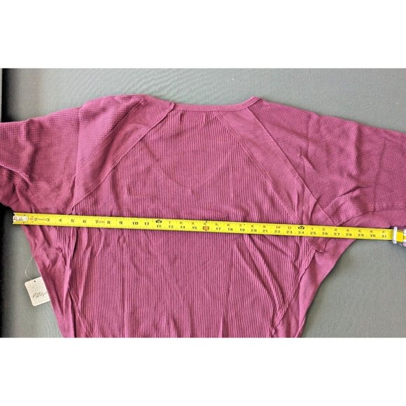 Free People NWT Santa Clara Thermal Top Long Sleeve Vneck Mulberry Size S - Picture 11 of 12